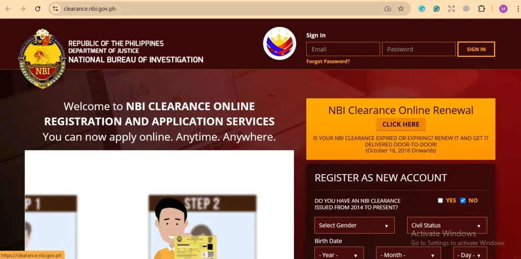 NBI Clearance Online Registration